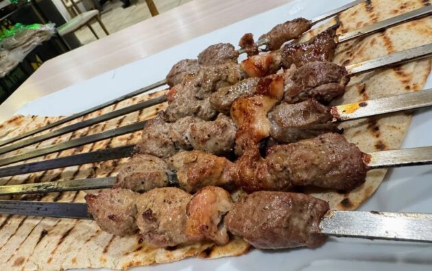 Grilled Afghan kebabs served at Wings Kebab in Plano, TX